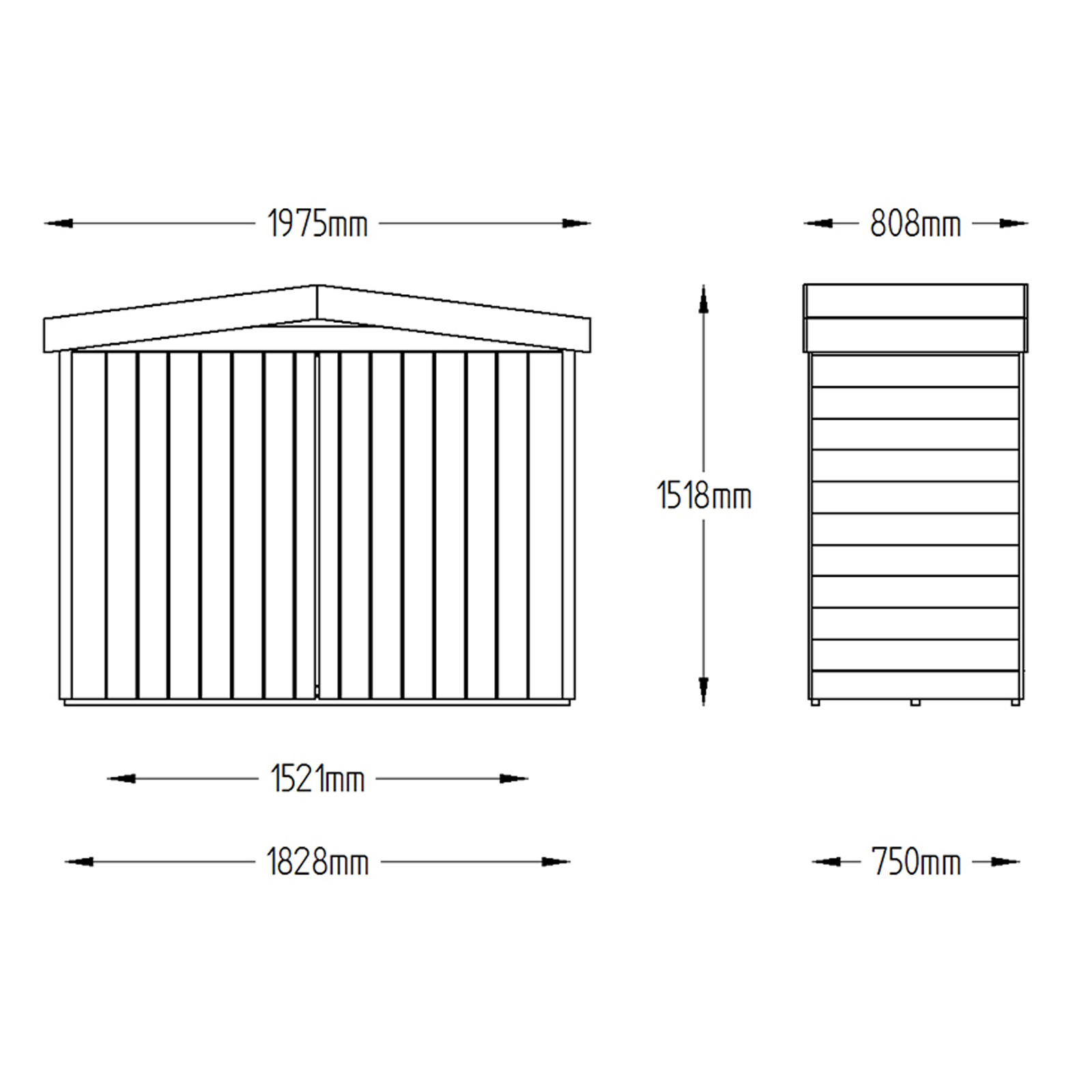 Installed Outdoor Pressure Treated Wooden Overlap Apex Outdoor Store by Forest Garden
