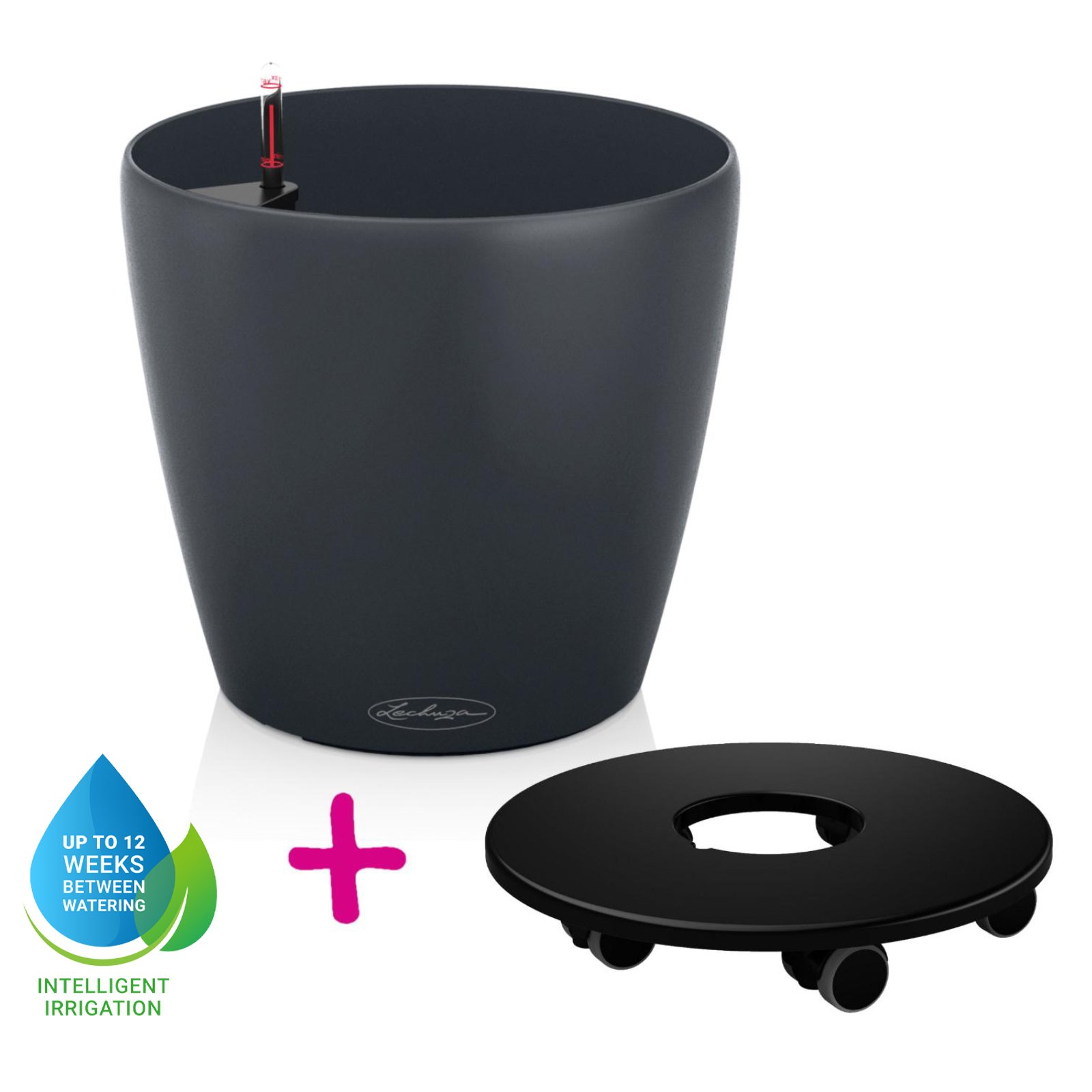 LECHUZA CLASSICO Color Round Poly Resin Self-watering Planter Set