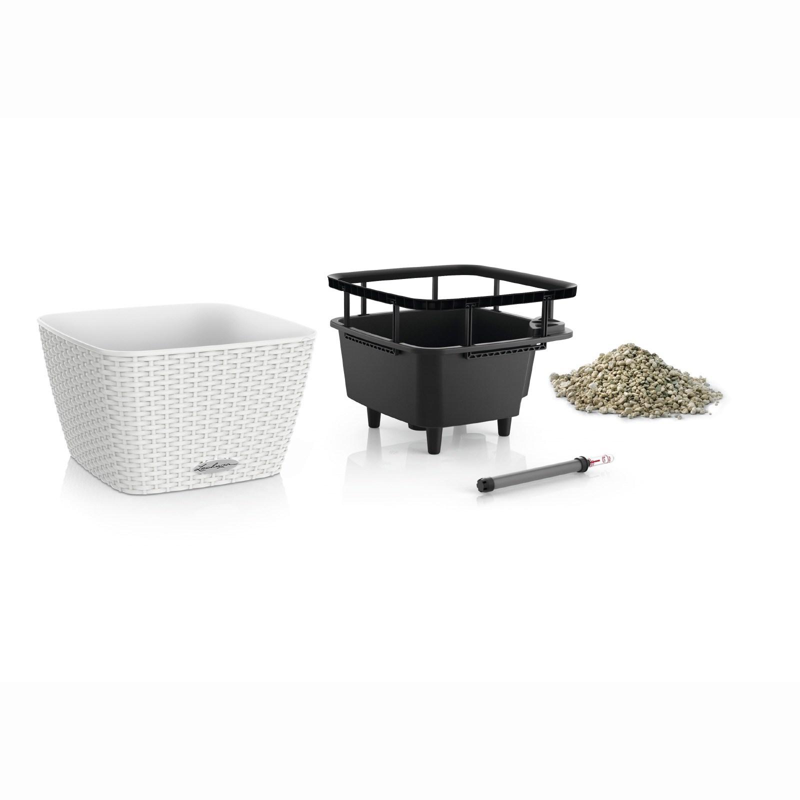 LECHUZA BACINO Cottage Square Poly Resin Self-watering Planter