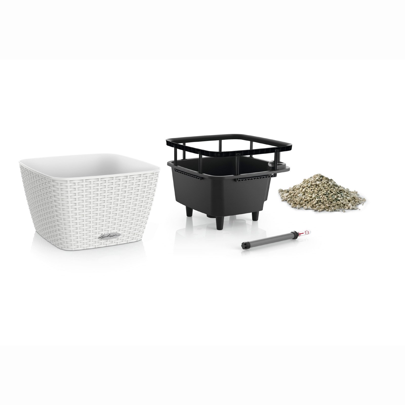 LECHUZA BACINO Cottage Square Poly Resin Self-watering Planter