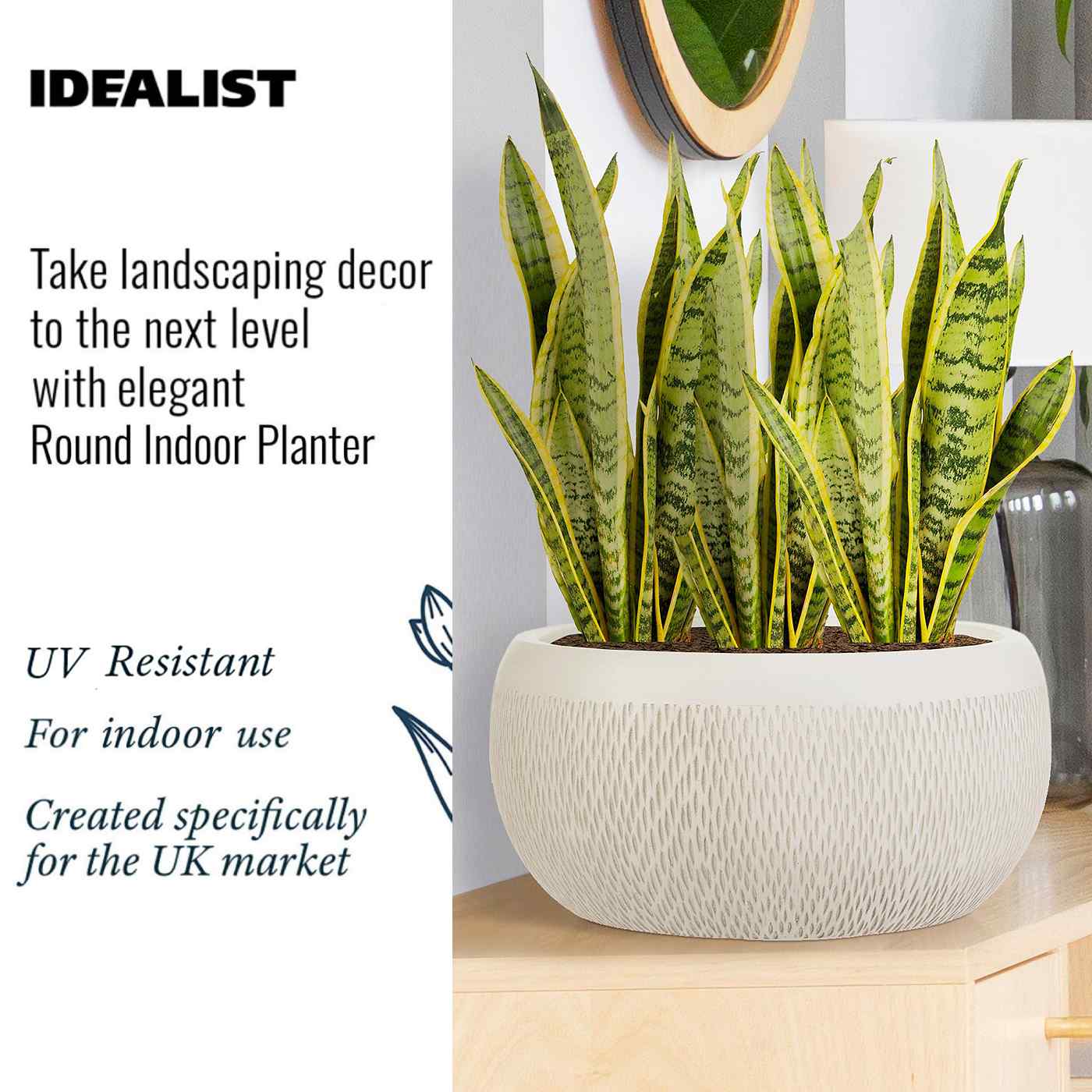 IDEALIST Lite Mesh Style Bowl Planter Outdoor Plant Pot