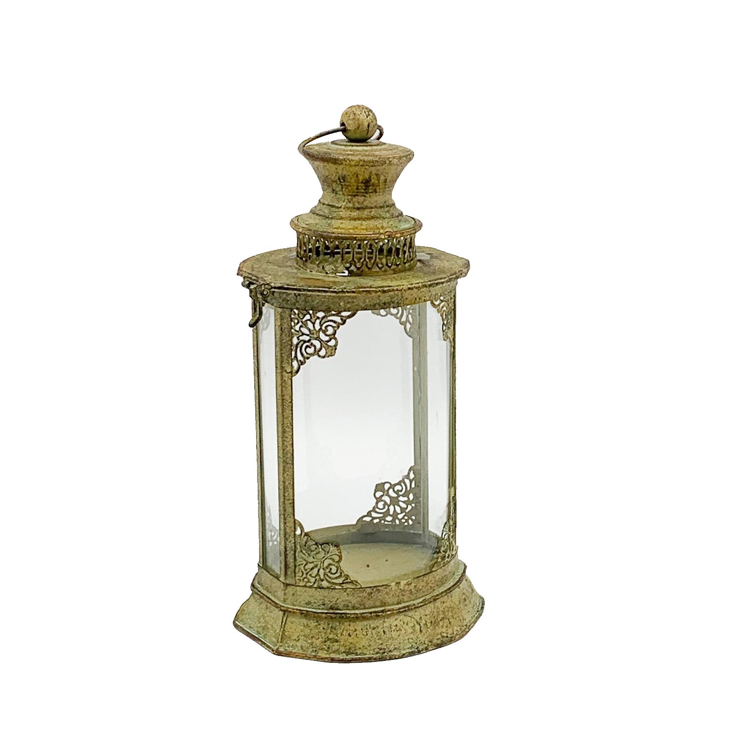 Cylinder Metal Ornament Garden Gold Lantern by Minster