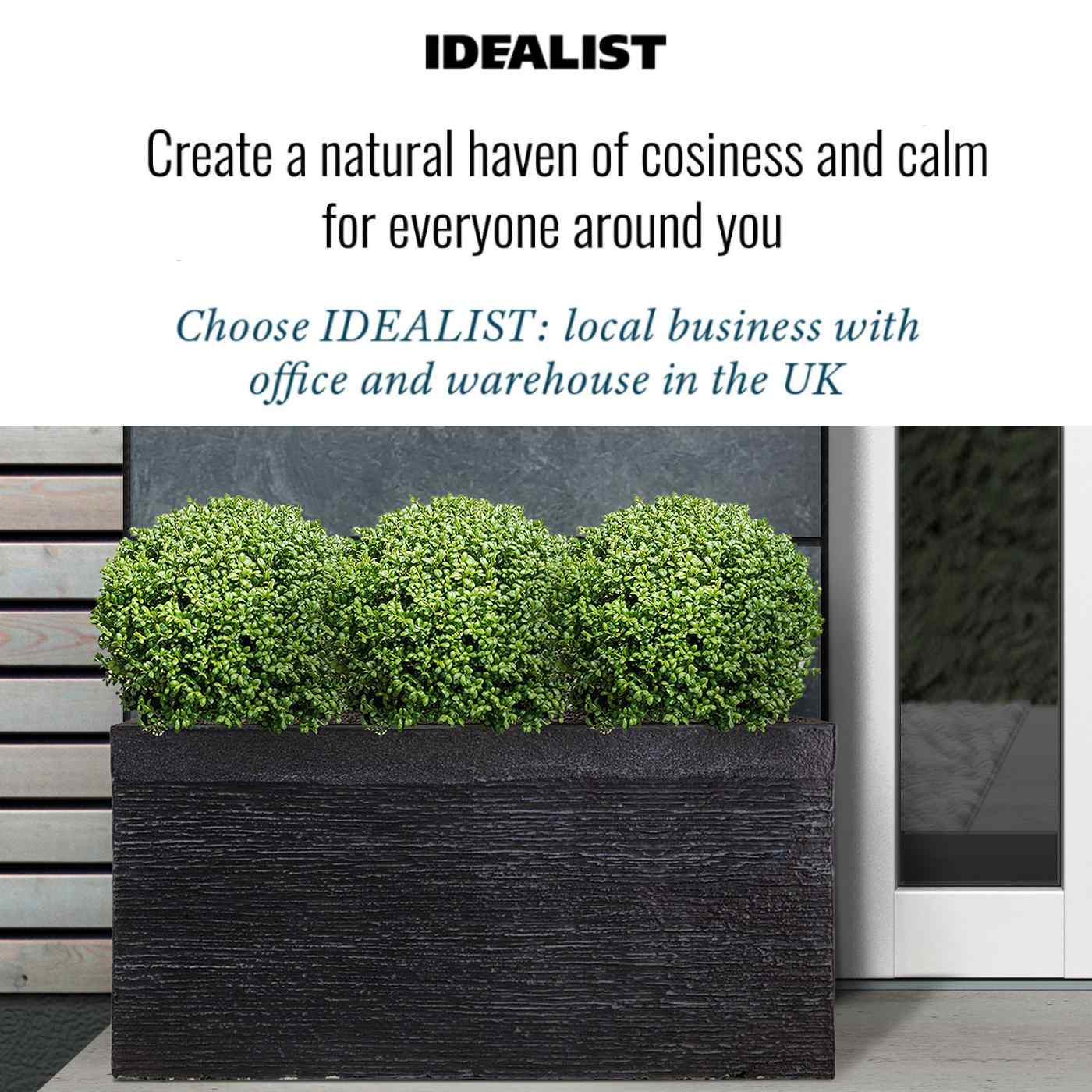 IDEALIST Lite Ribbed Light Concrete Trough Planter