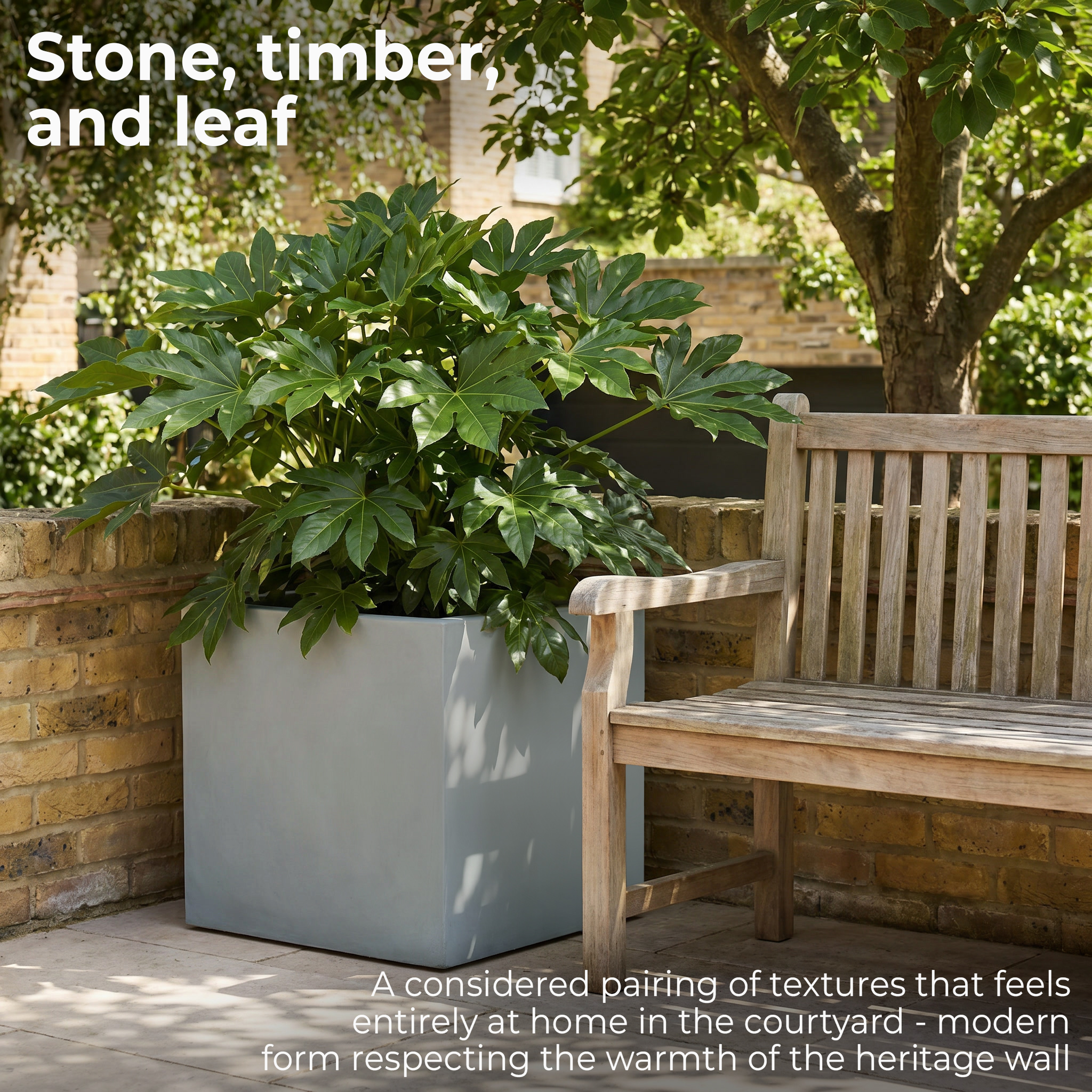 IDEALIST Lite Square Box Contemporary Light Concrete Planter