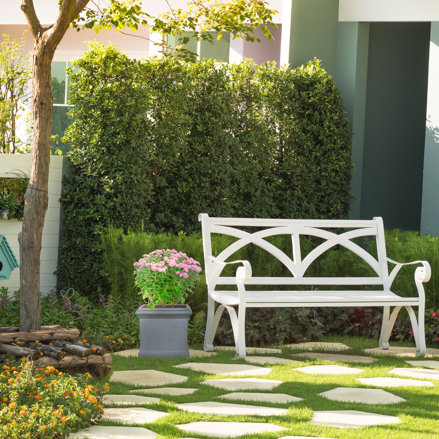 IDEALIST Lite Victorian Box Square Light Stone Outdoor Planter