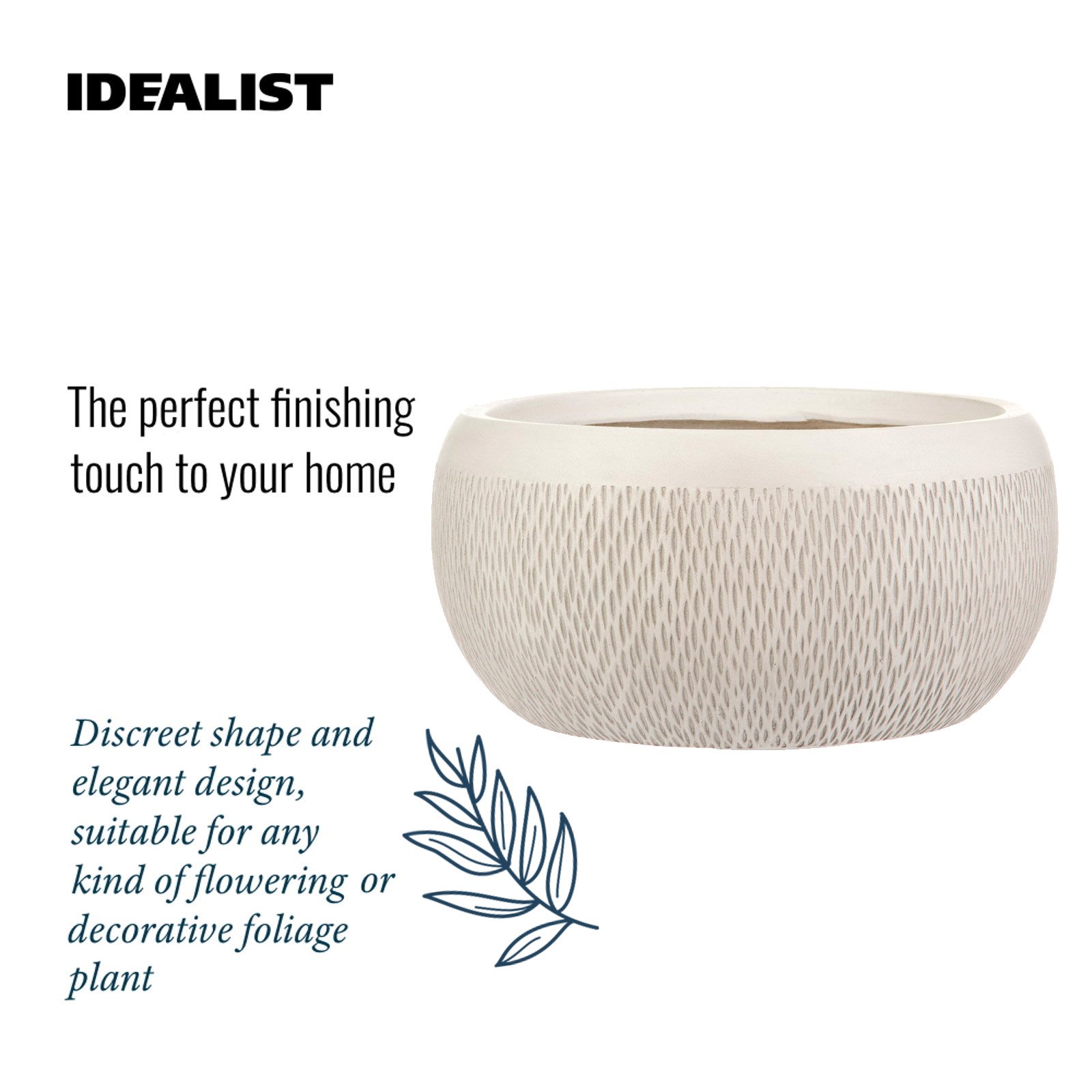 IDEALIST Lite Mesh Style Bowl Planter Outdoor Plant Pot