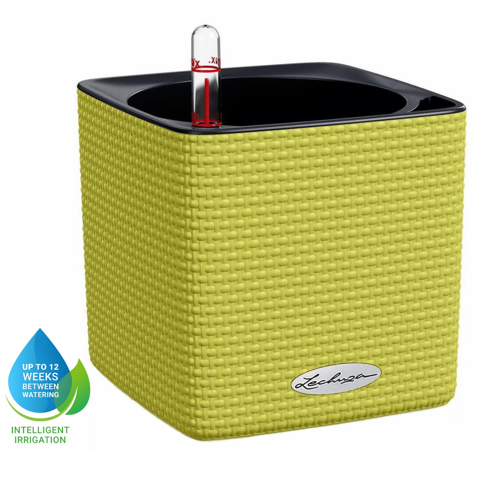 LECHUZA CUBE Color Square Poly Resin Indoor Self-watering Planter
