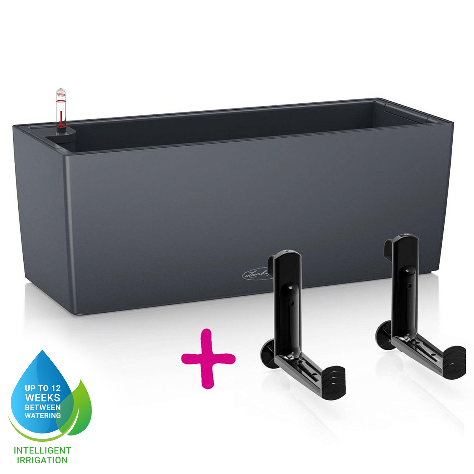 LECHUZA BALCONERA Color Trough Poly Resin Self-watering Planter Set