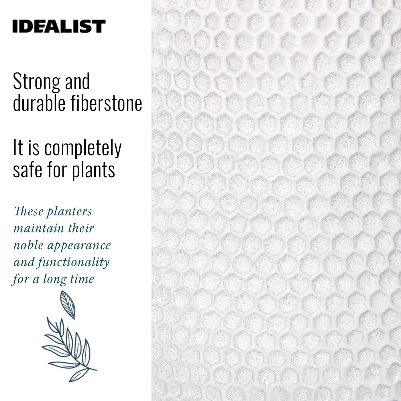 IDEALIST Lite Honeycomb Style Egg Planter on Legs, Round Pot Plant Stand Indoor