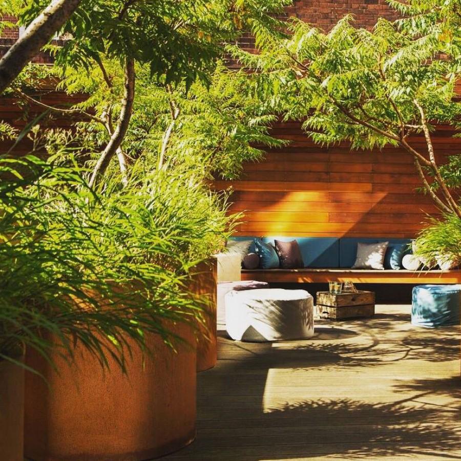 Atlas Outdoor Corten Steel Round Planter
