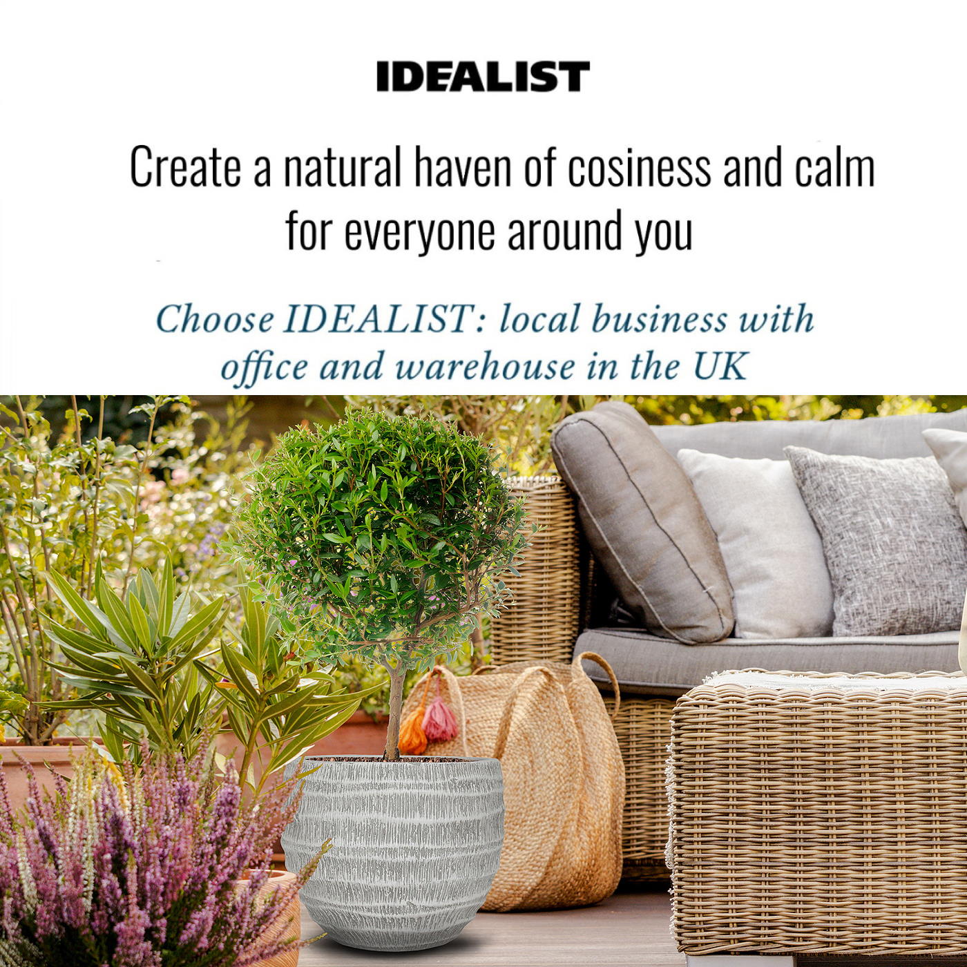 IDEALIST Lite Straw Plaited Style Ball Planter