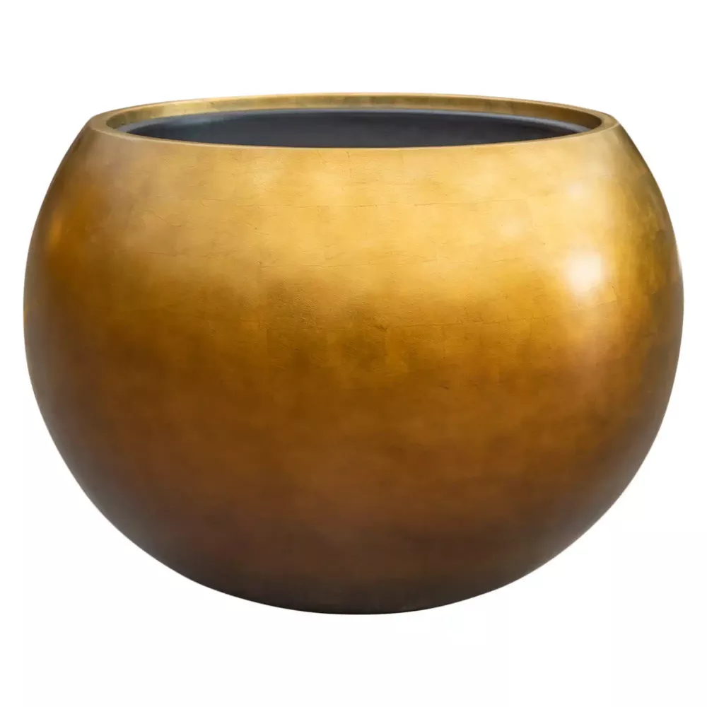 Metallic Couple Round Indoor Planter