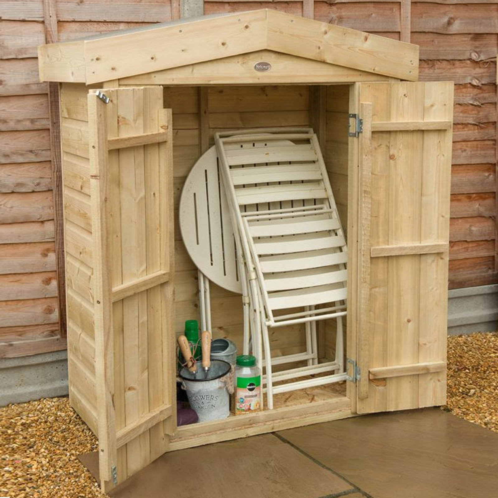 Installed Outdoor Pressure Treated Wooden Shiplap Pent Garden Store by Forest Garden