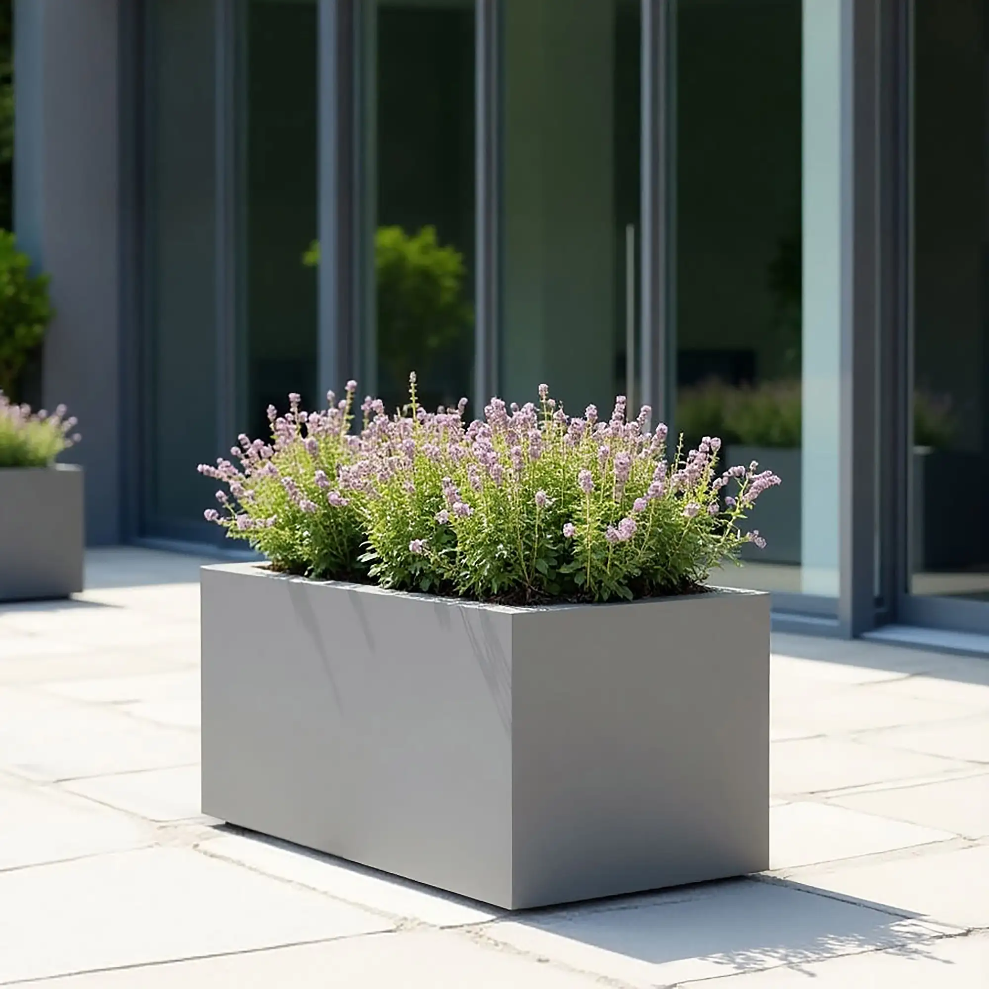 IDEALIST Lite Contemporary Light Concrete Trough Planter