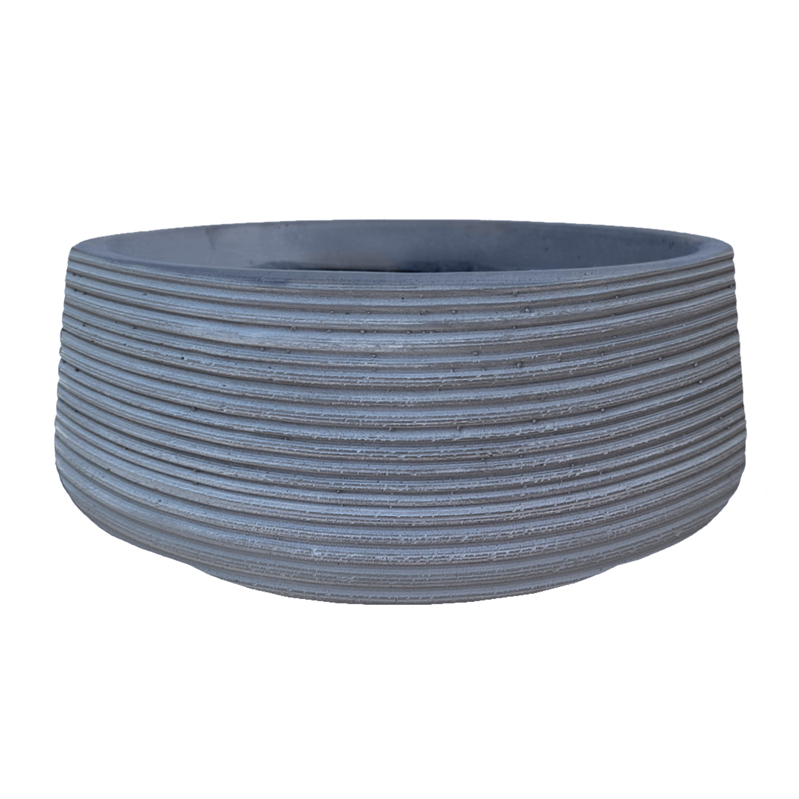 IDEALIST Lite Large Ribbed Light Concrete Bowl Planter