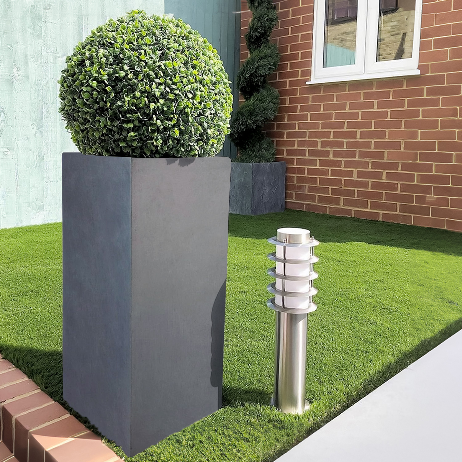 IDEALIST Lite Tall Square Contemporary Light Concrete Planter