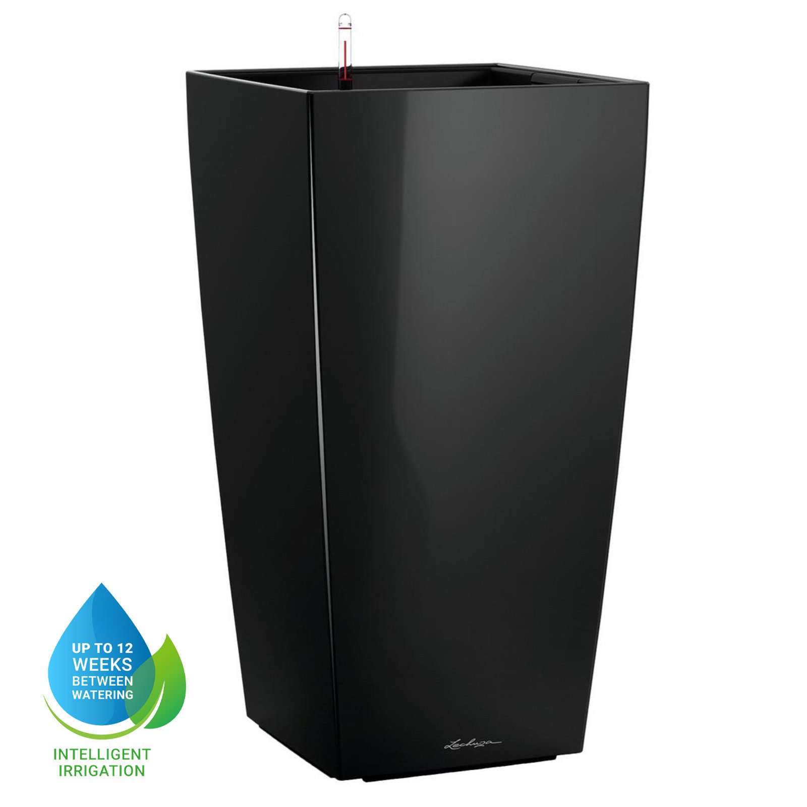 LECHUZA CUBICO Square Tall Poly Resin Self-watering Planter