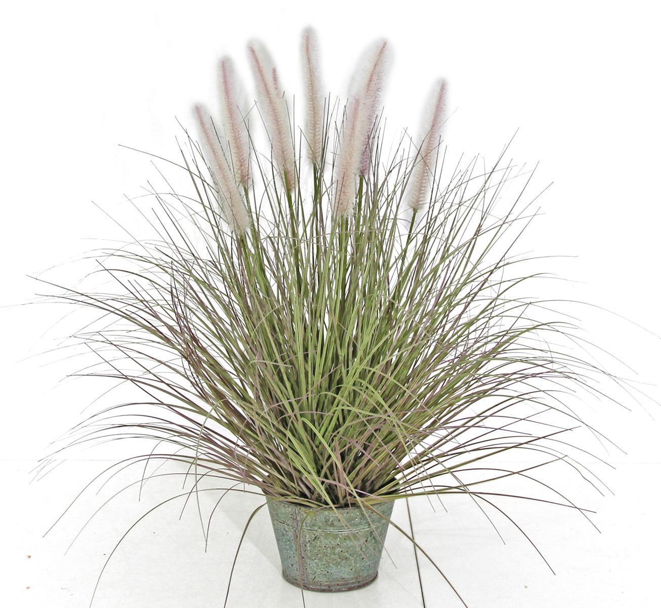 Dogtail with Metal Pot Artificial Grass Plant