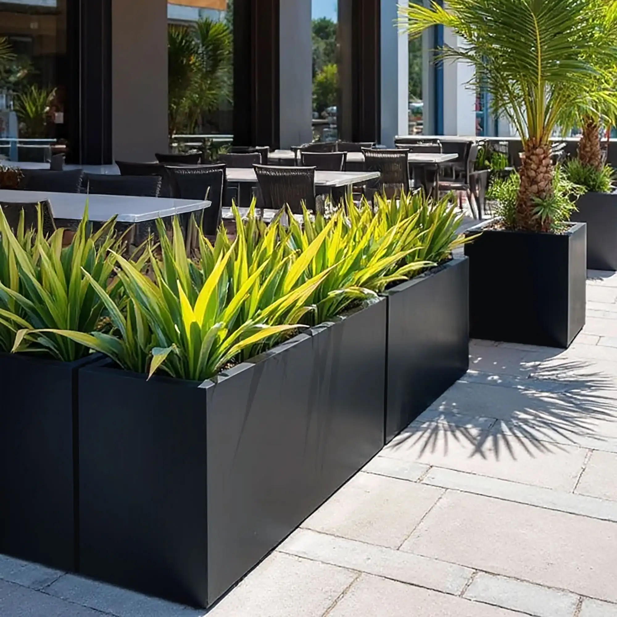IDEALIST Lite Contemporary Light Concrete High Trough Planter