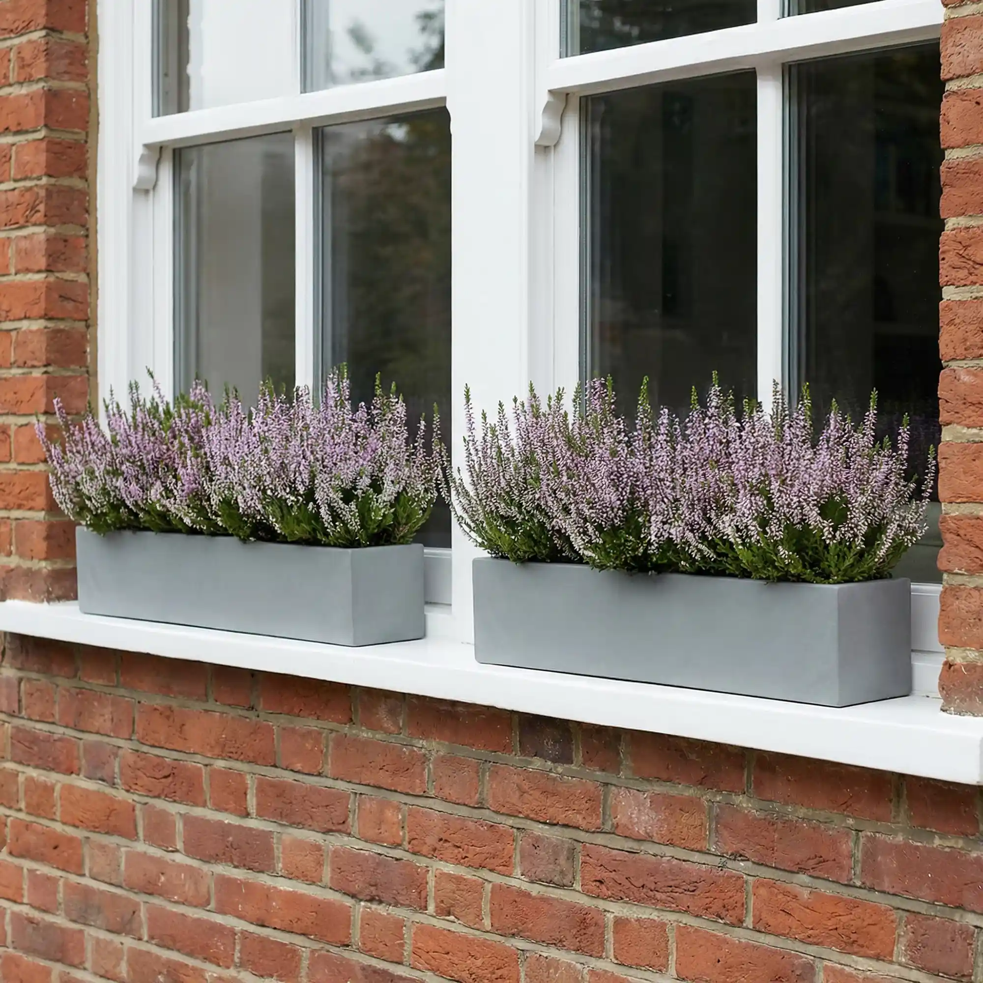 IDEALIST Lite Window Box Light Concrete Planter Set
