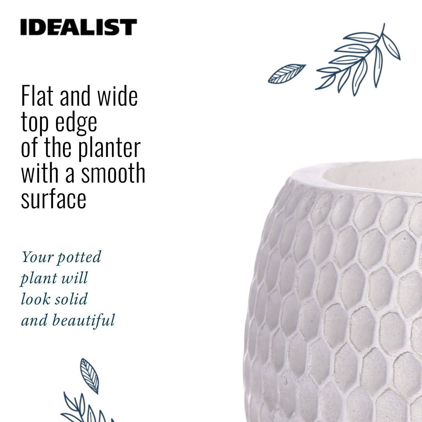 IDEALIST Lite Honeycomb Style Bowl Planter on Legs, Round Pot Plant Stand Indoor