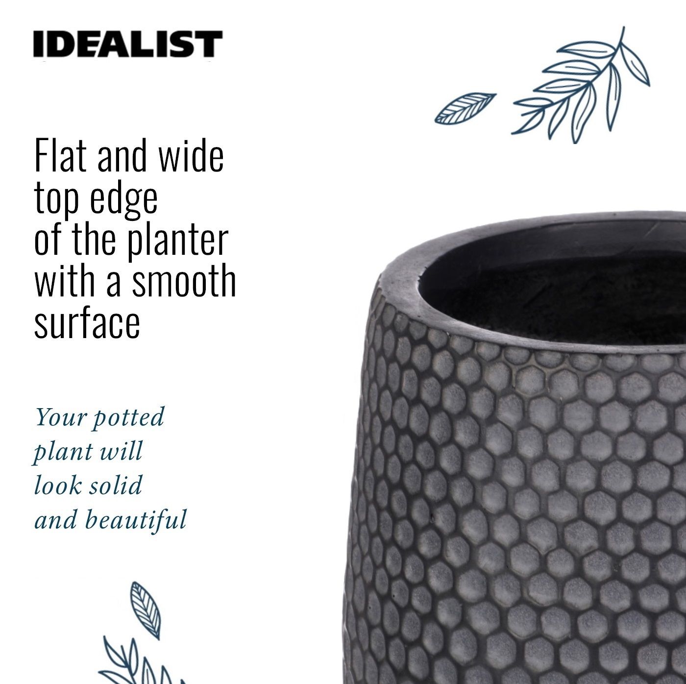 IDEALIST Lite Honeycomb Style Egg Planter on Legs, Round Pot Plant Stand Indoor