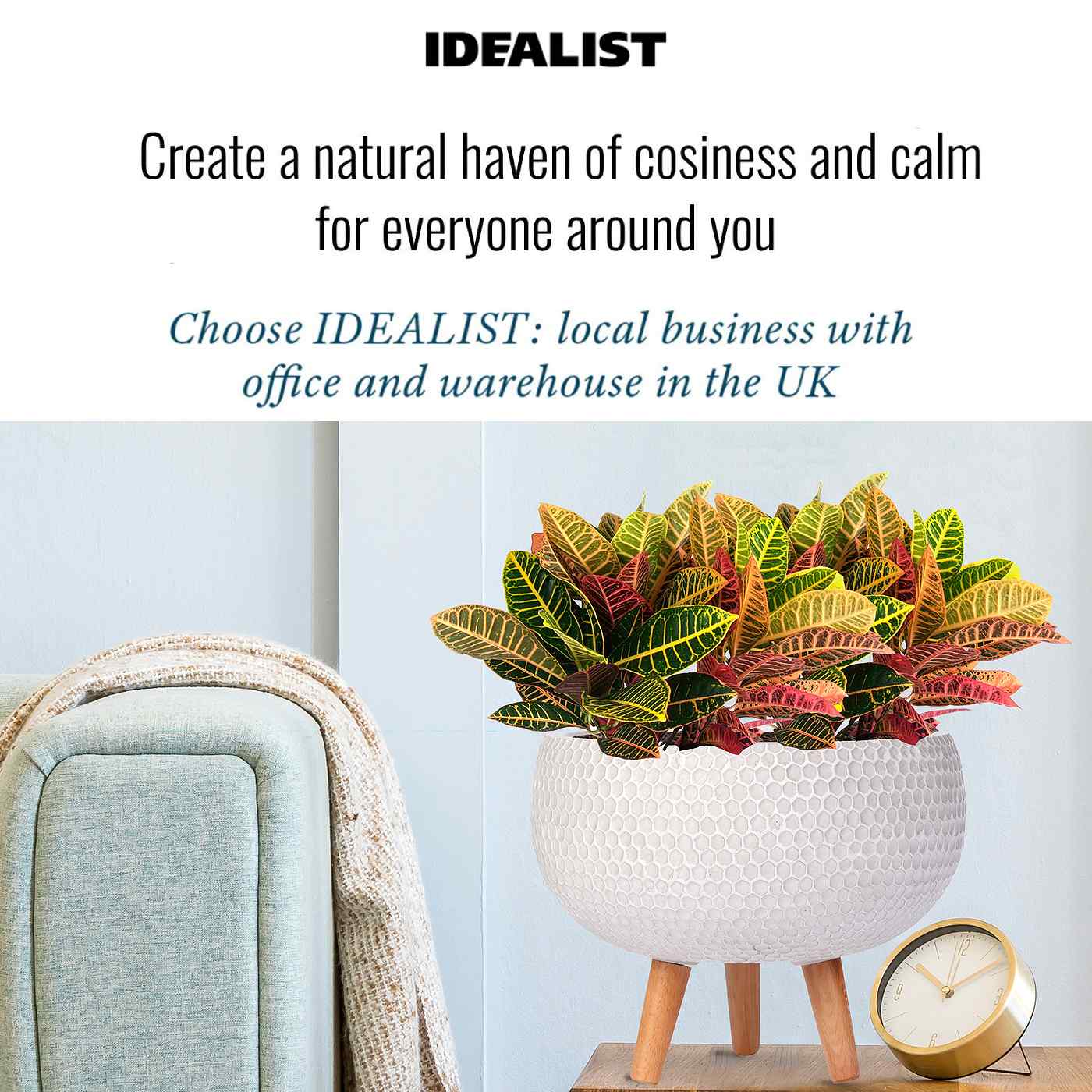 IDEALIST Lite Honeycomb Style Bowl Planter on Legs, Round Pot Plant Stand Indoor
