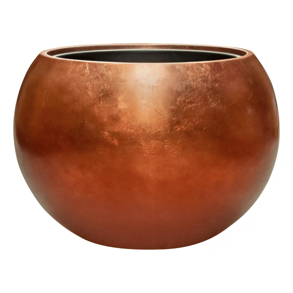 Metallic Couple Round Indoor Planter