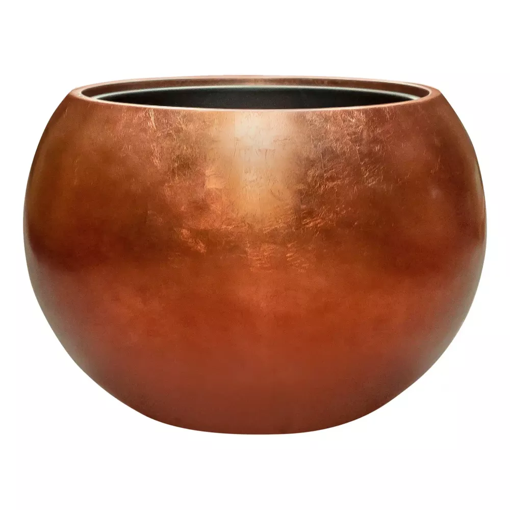 Metallic Couple Round Indoor Planter