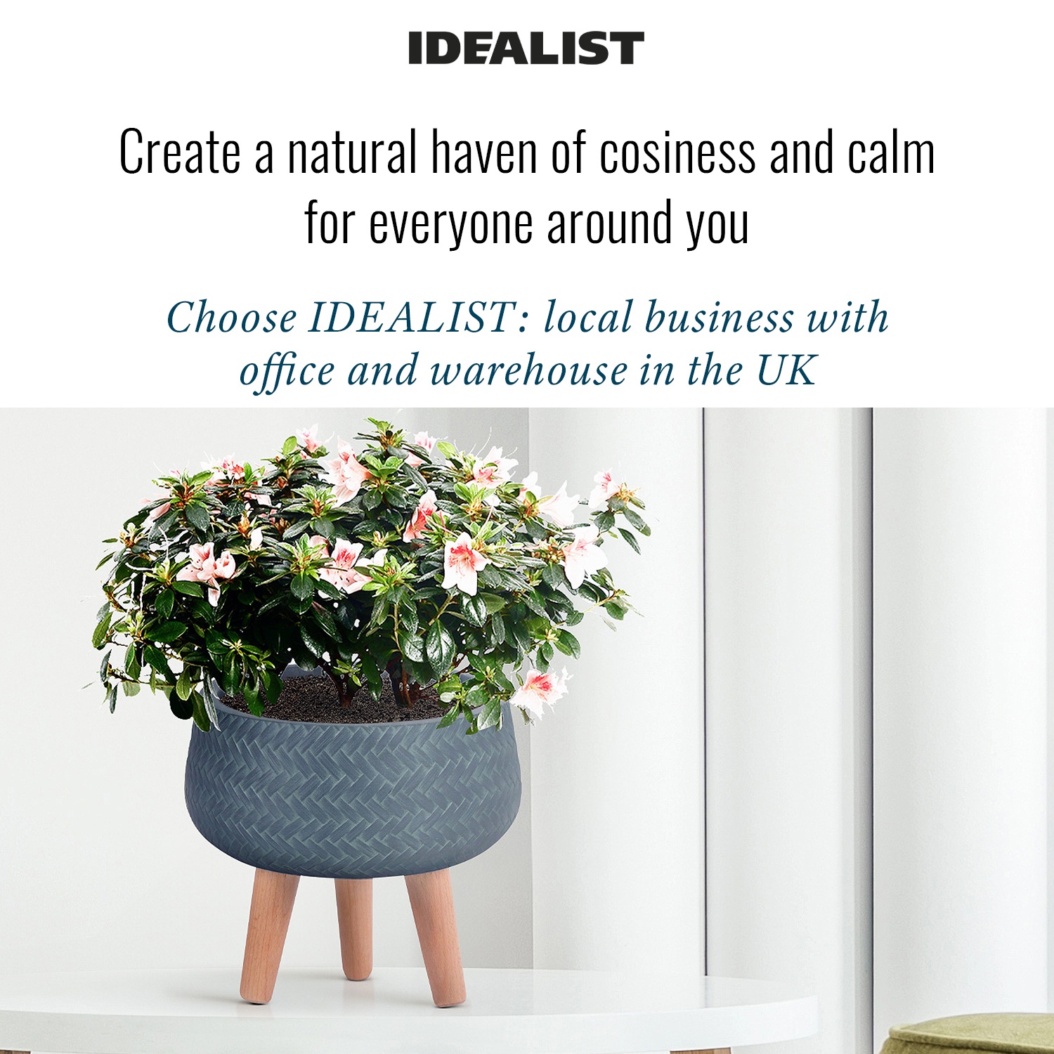 IDEALIST Lite Plaited Style Bowl Planter on Legs, Round Pot Plant Stand Indoor IDEALIST Lite Plaited Style Bowl Planter on Legs, Round Pot Plant Stand Indoor