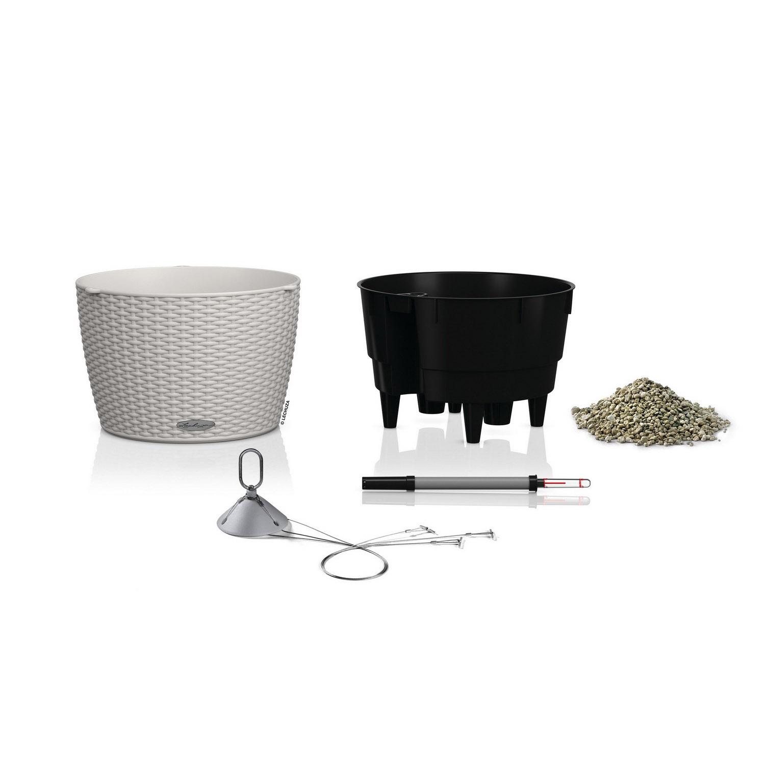 LECHUZA NIDO Cottage Round Poly Resin Outdoor Self-watering Planter