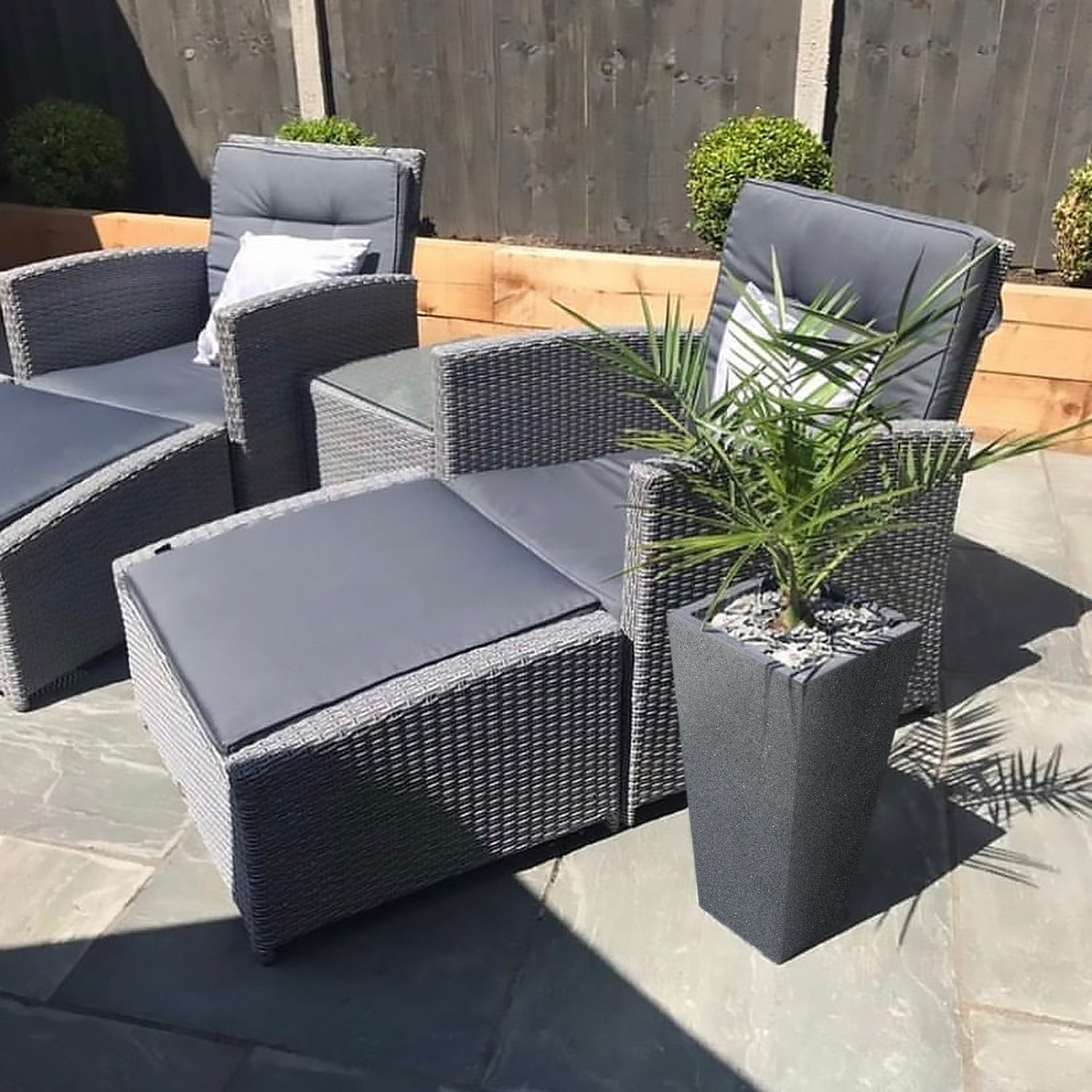 IDEALIST Lite Textured Concrete Effect Tall Tapered Outdoor Planter