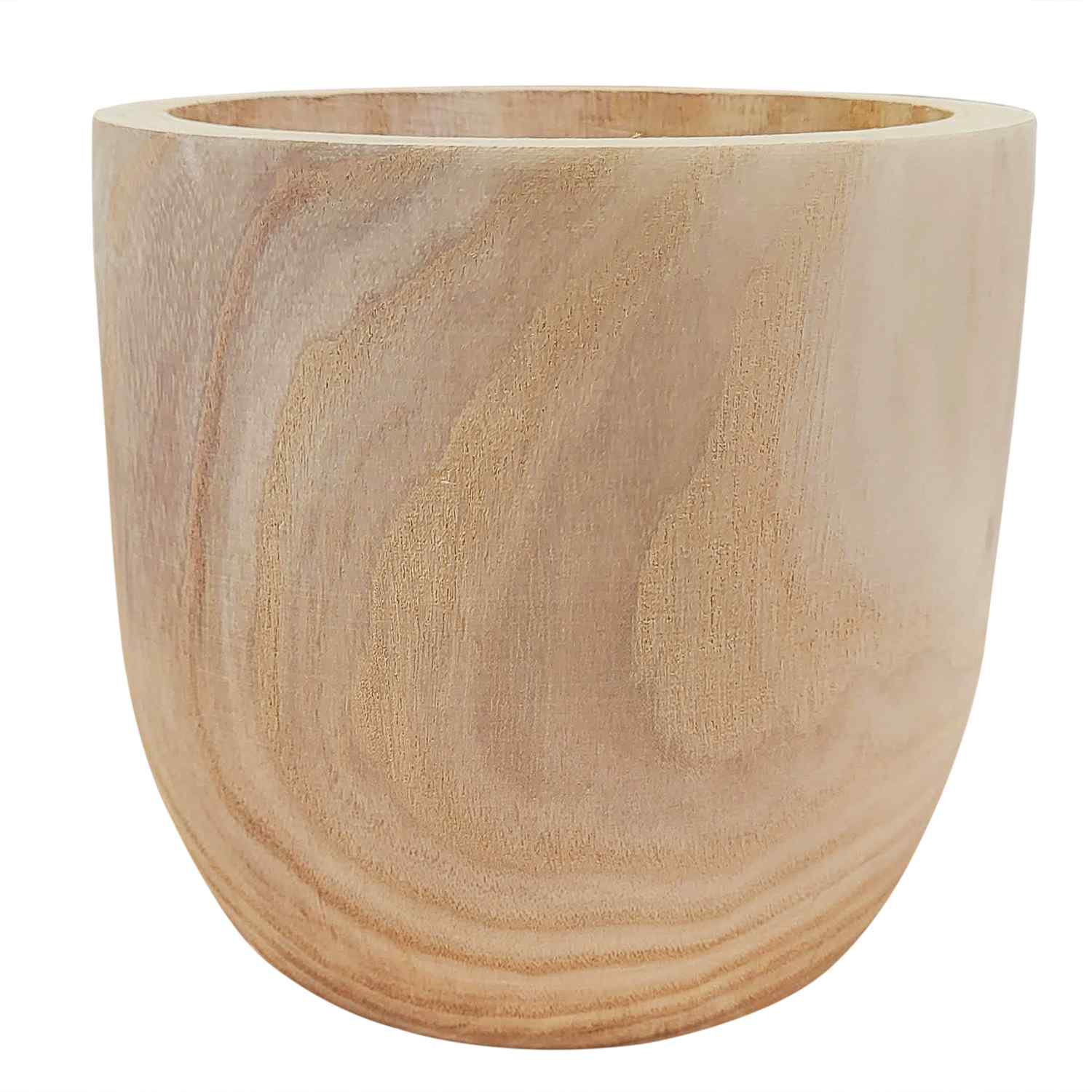 HORTICO RADIAL Wooden House Planter Round Indoor Plant Pot for House Plants with Waterproof Liner