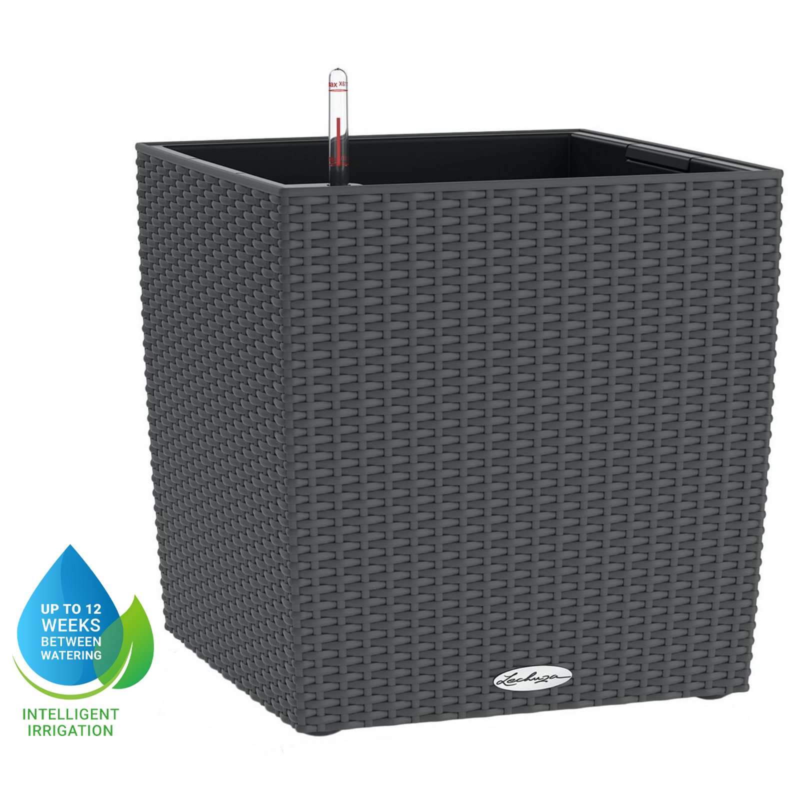 LECHUZA CUBE Cottage Square Poly Resin Self-watering Planter