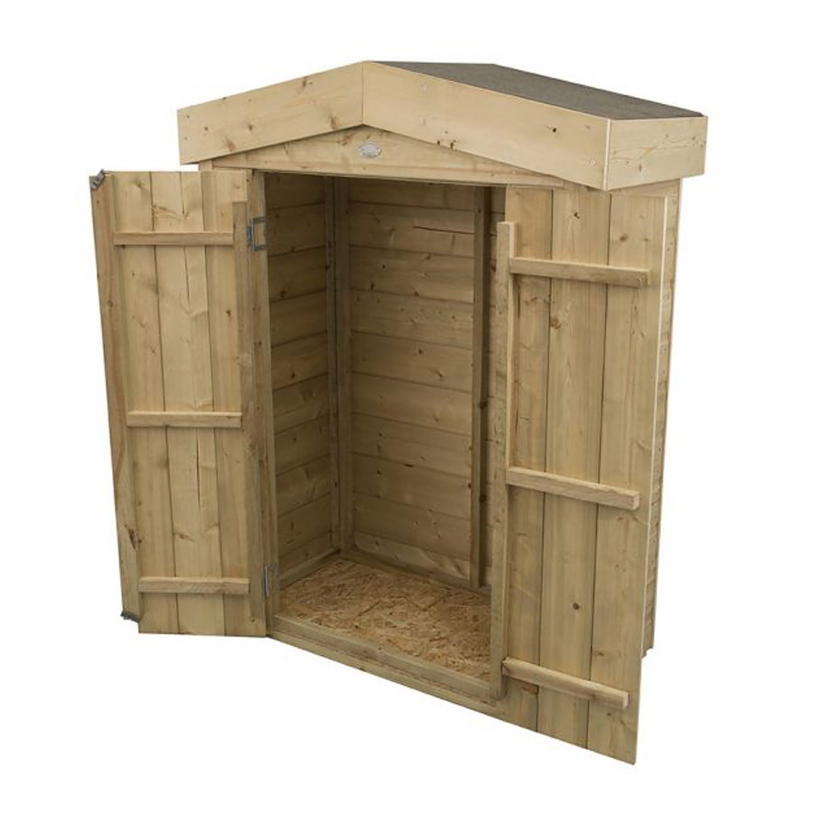 Installed Outdoor Pressure Treated Wooden Shiplap Pent Garden Store by Forest Garden
