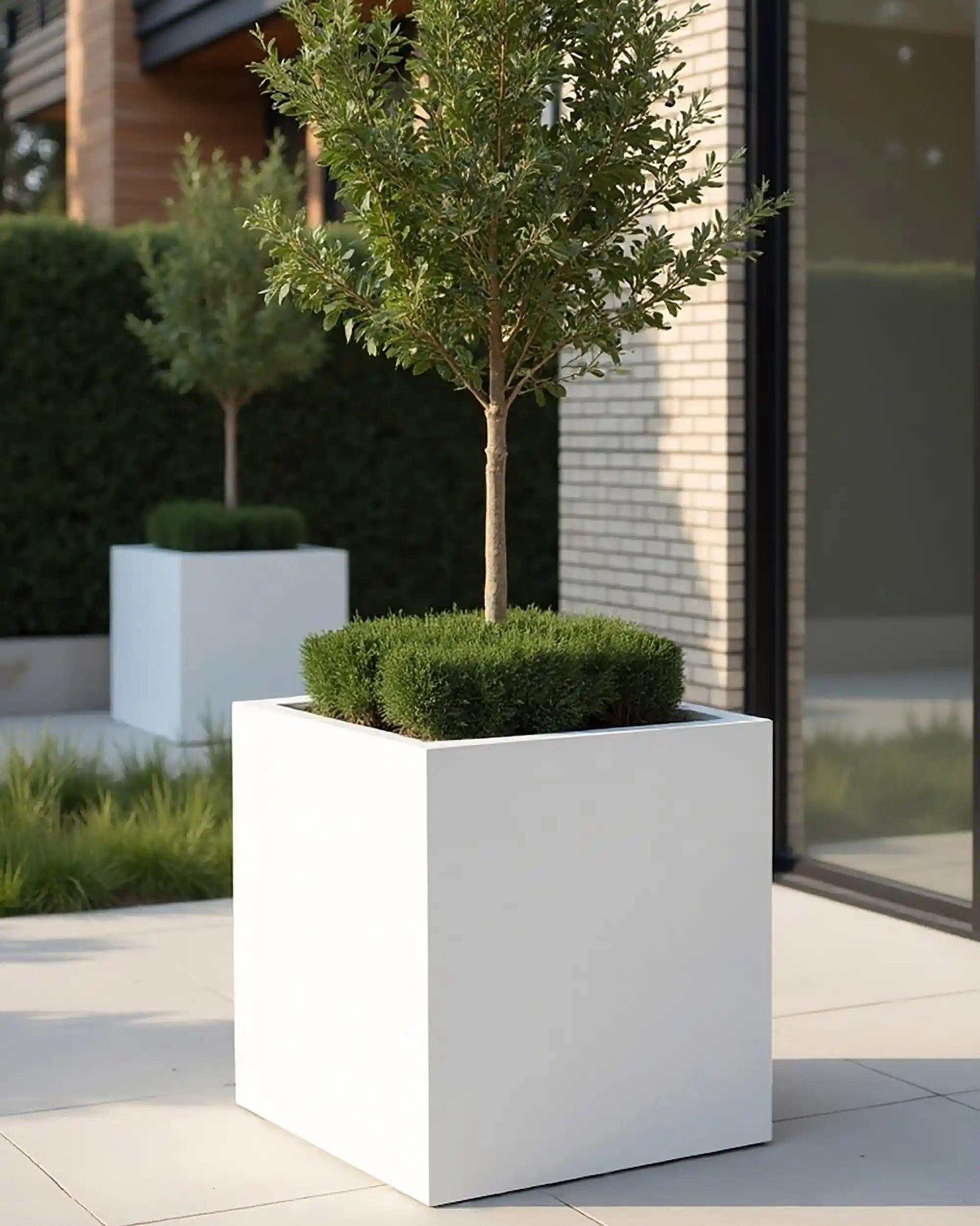IDEALIST Lite Square Box Contemporary Light Concrete Planter