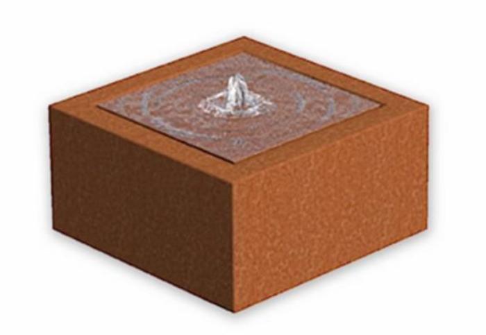 CorTen Square Fountain Watertable Outdoor