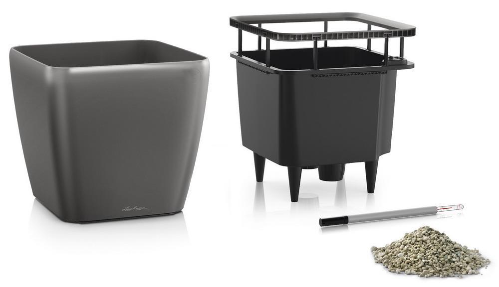 LECHUZA Quadro LS Square Poly Resin Self-watering Planter