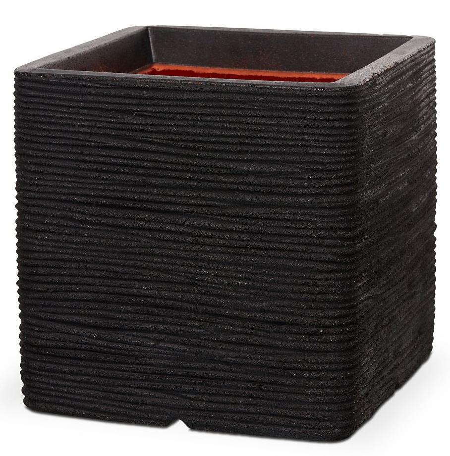 Square Resin Planter by Cadix Capi Tutch Ribbed