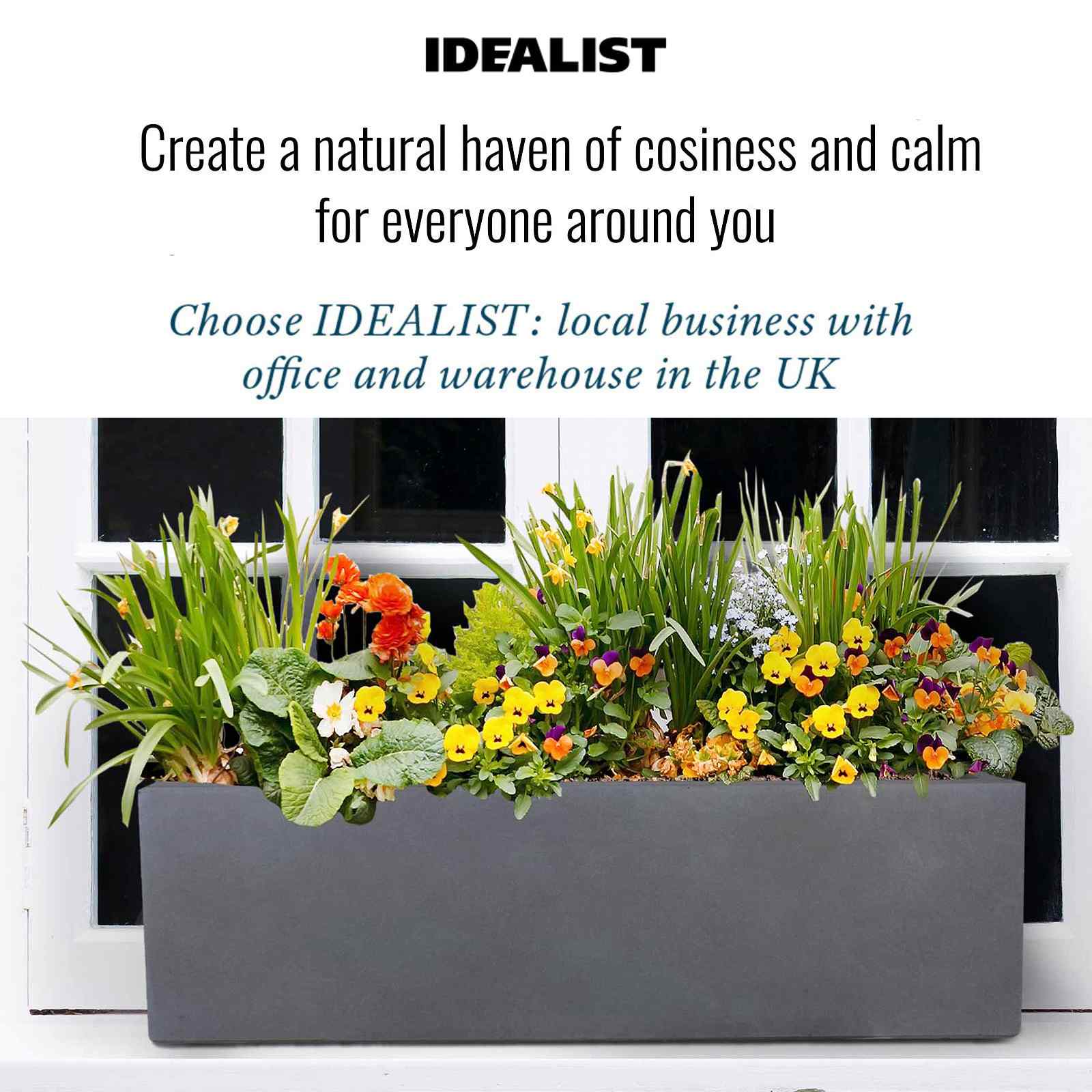 IDEALIST Lite Window Box Light Concrete Planter