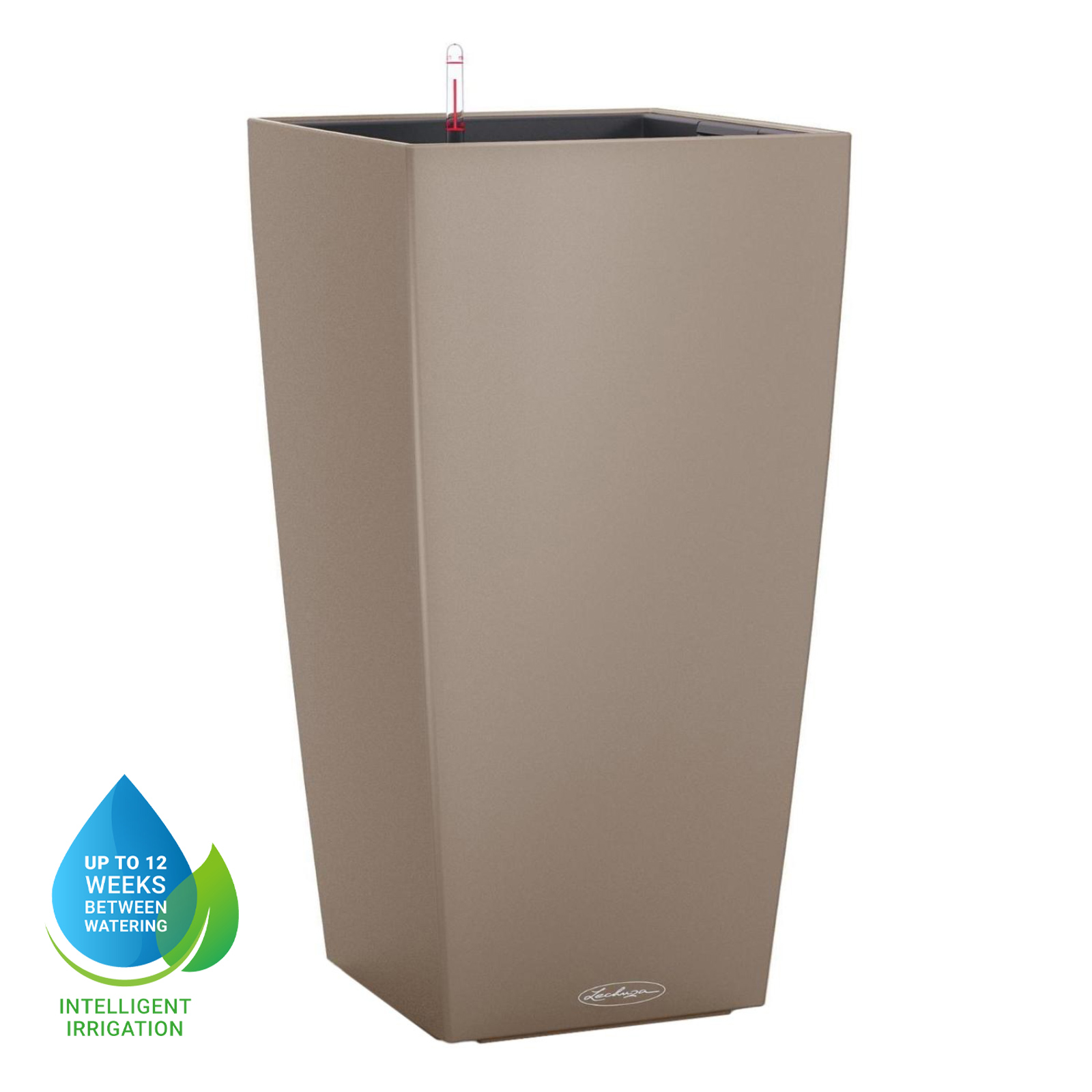 LECHUZA CUBICO Color Square Tall Poly Resin Self-watering Planter