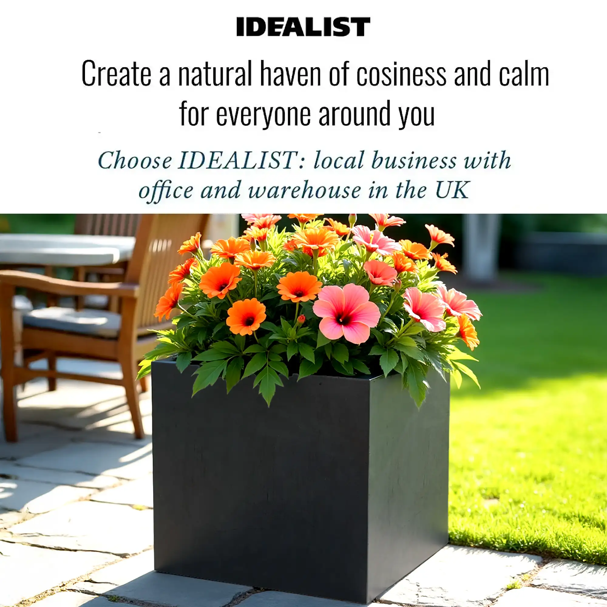 IDEALIST Lite Square Box Contemporary Light Concrete Planter