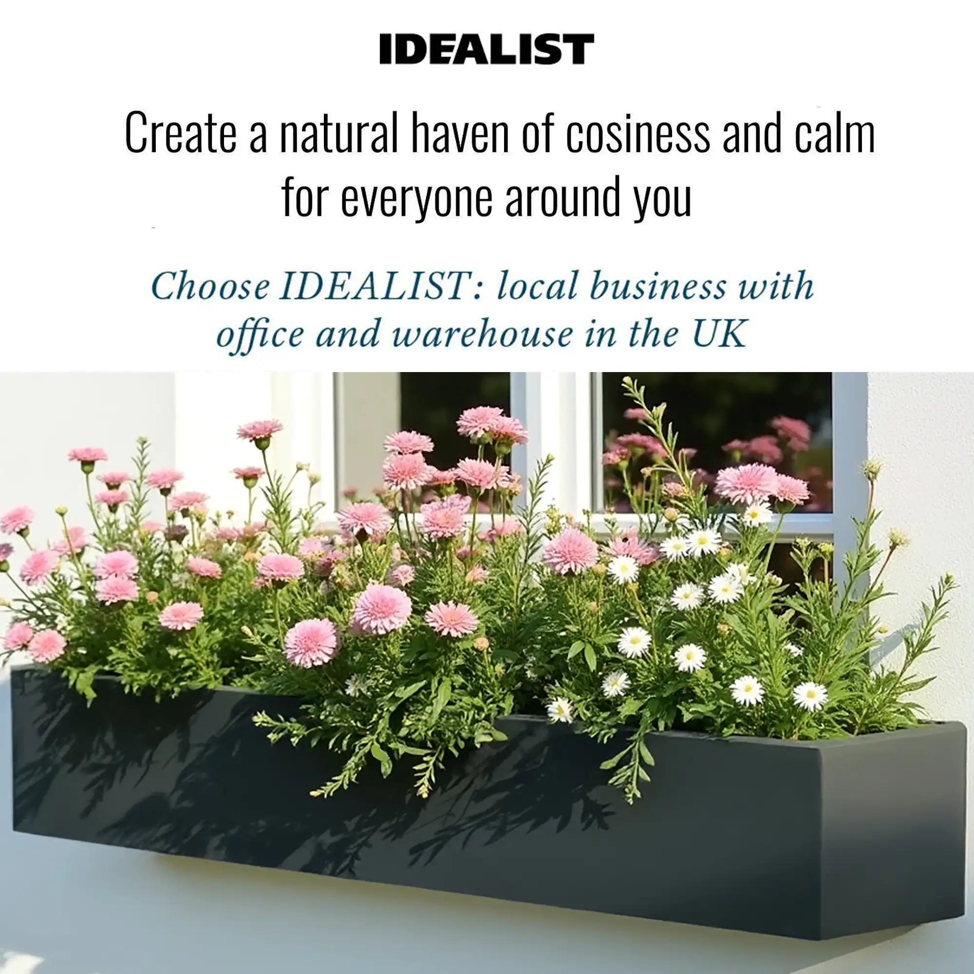 IDEALIST Lite Window Box Light Concrete Planter