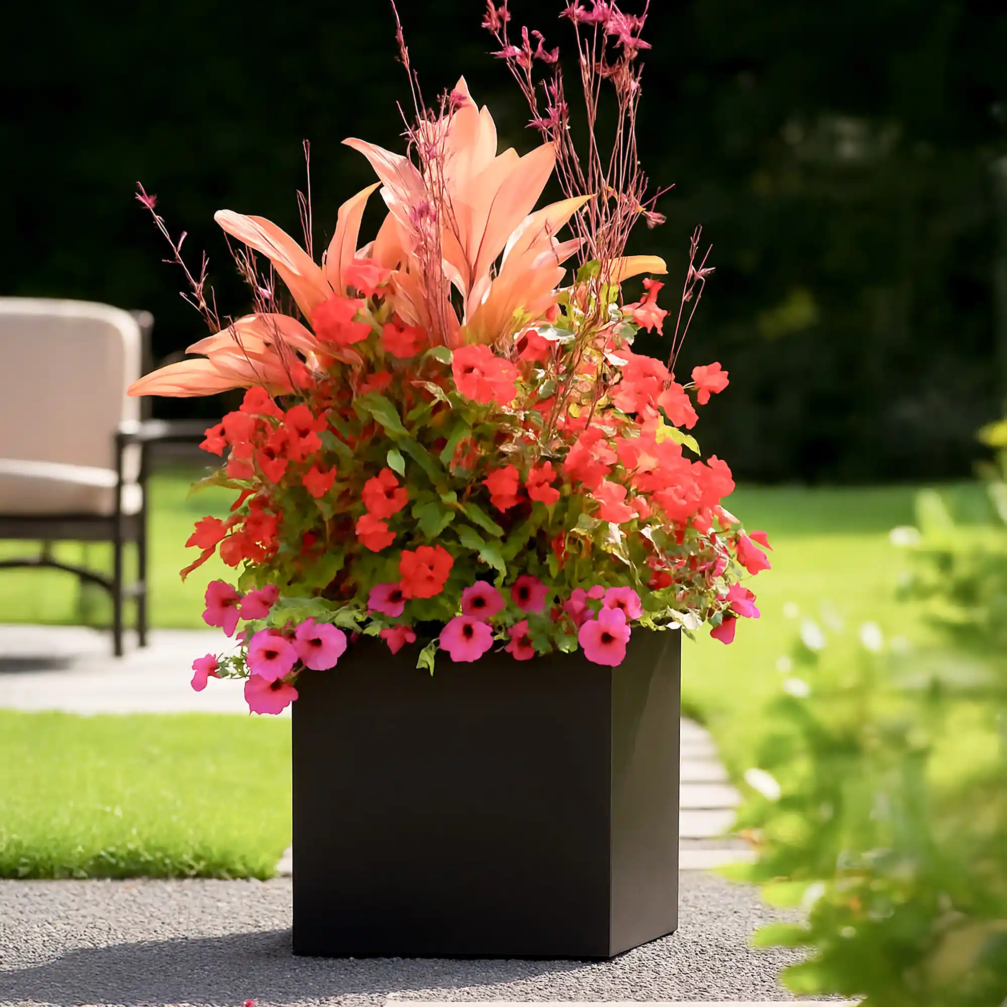 IDEALIST Lite Square Box Contemporary Light Concrete Planter