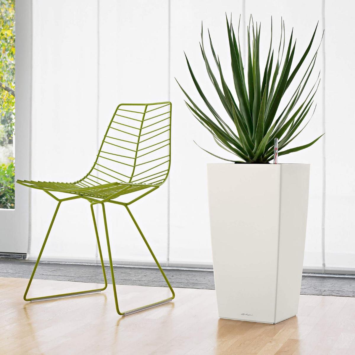 LECHUZA CUBICO Square Tall Poly Resin Self-watering Planter