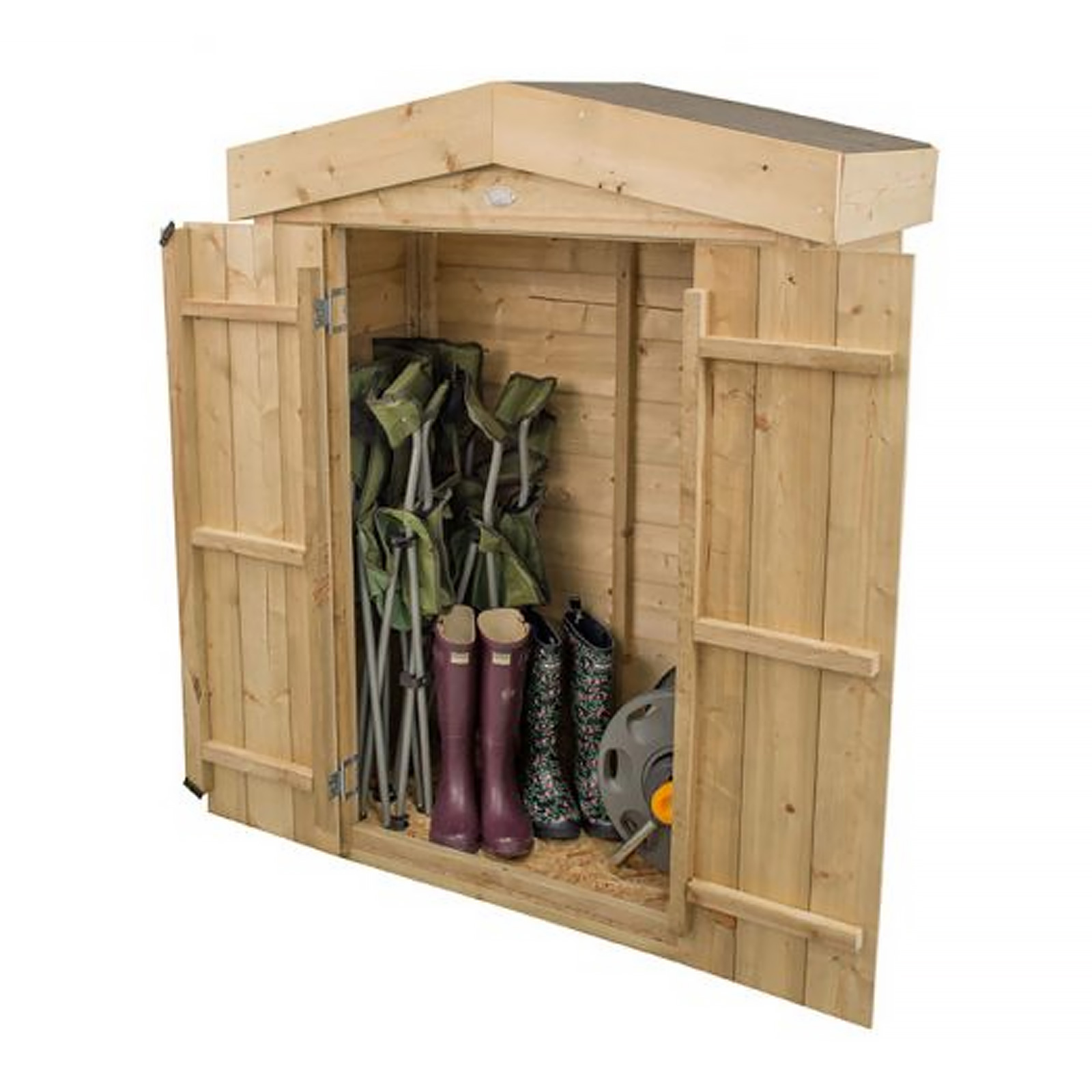 Installed Outdoor Pressure Treated Wooden Shiplap Pent Garden Store by Forest Garden