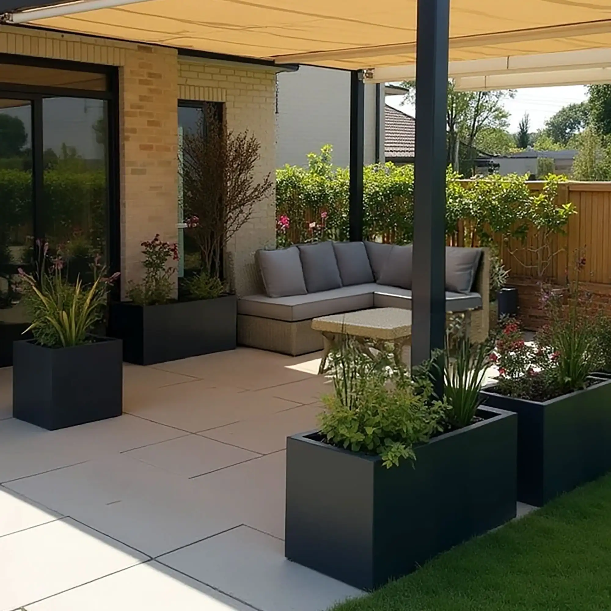 IDEALIST Lite Contemporary Light Concrete High Trough Planter