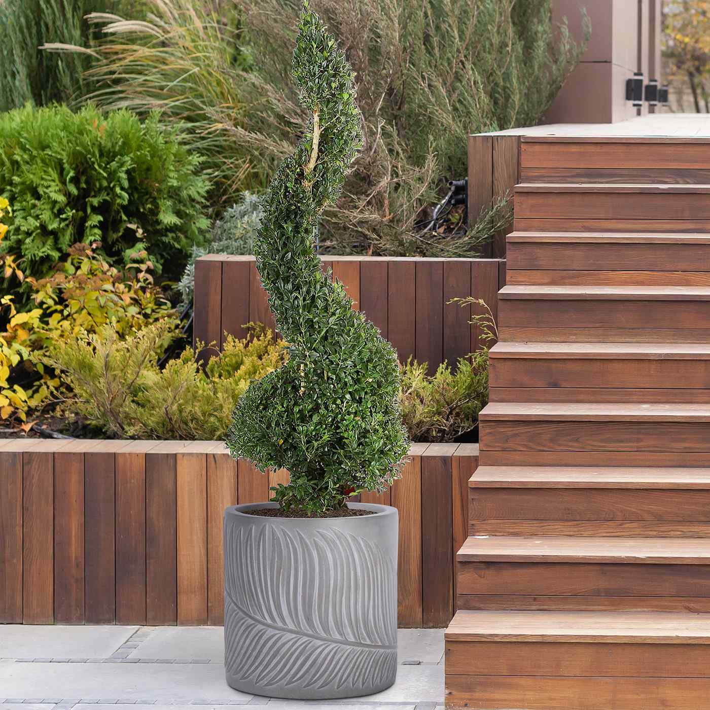 IDEALIST Lite Leaf Embossed Round Planter