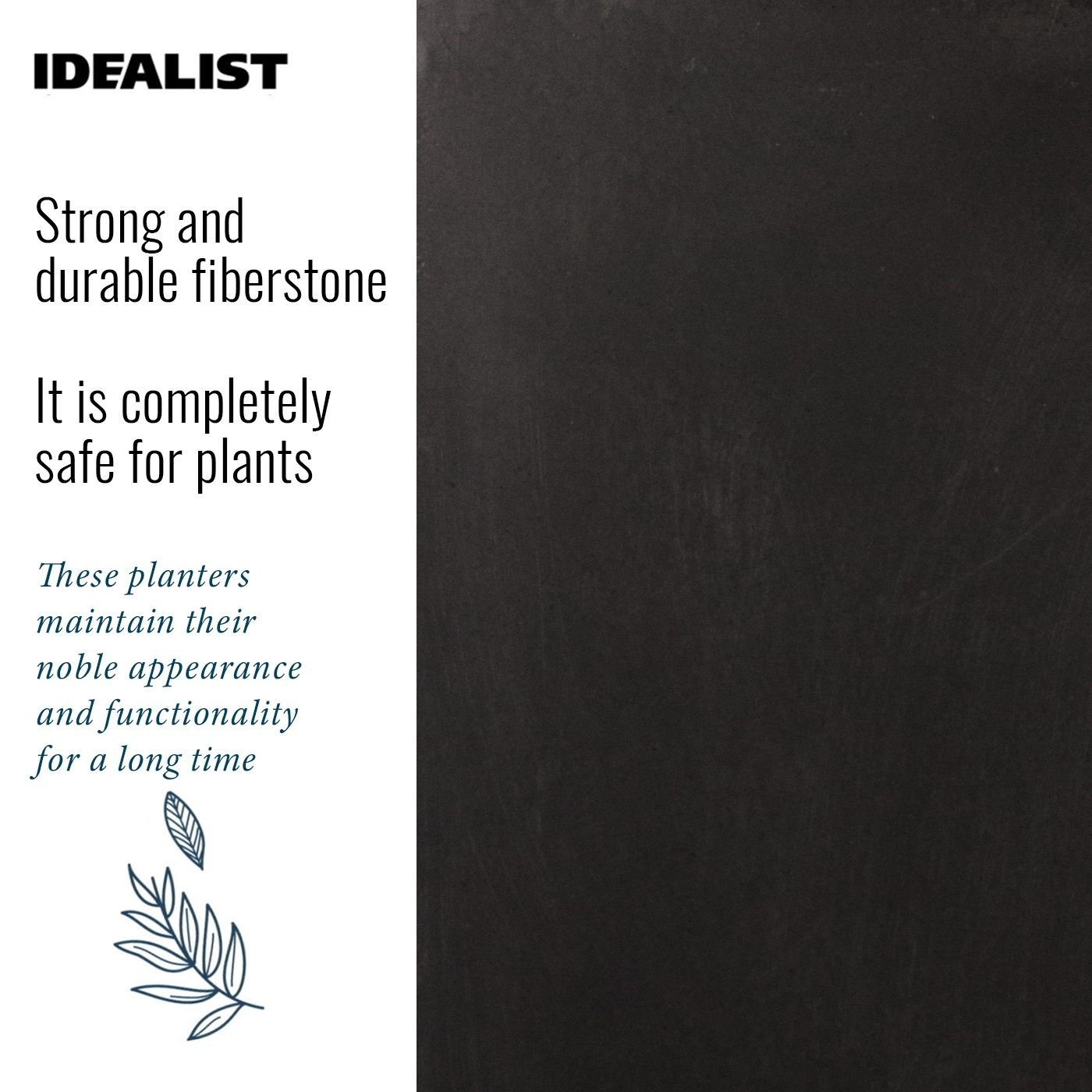 IDEALIST Lite Contemporary Light Concrete Trough Planter