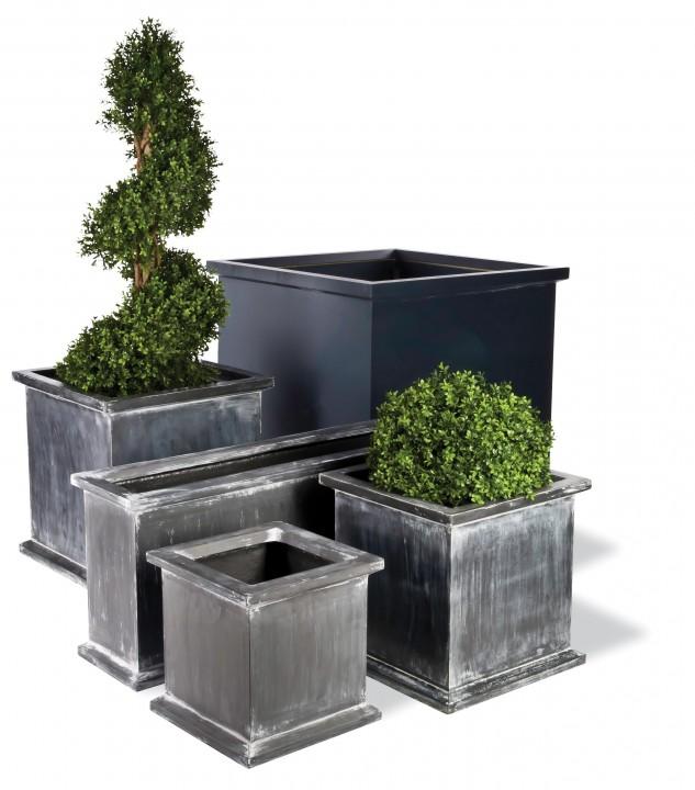 Grosvenor Fiberglass Square Antique FL Planter Pot In/Out